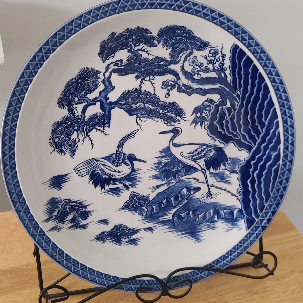 Vintage blue and white plate